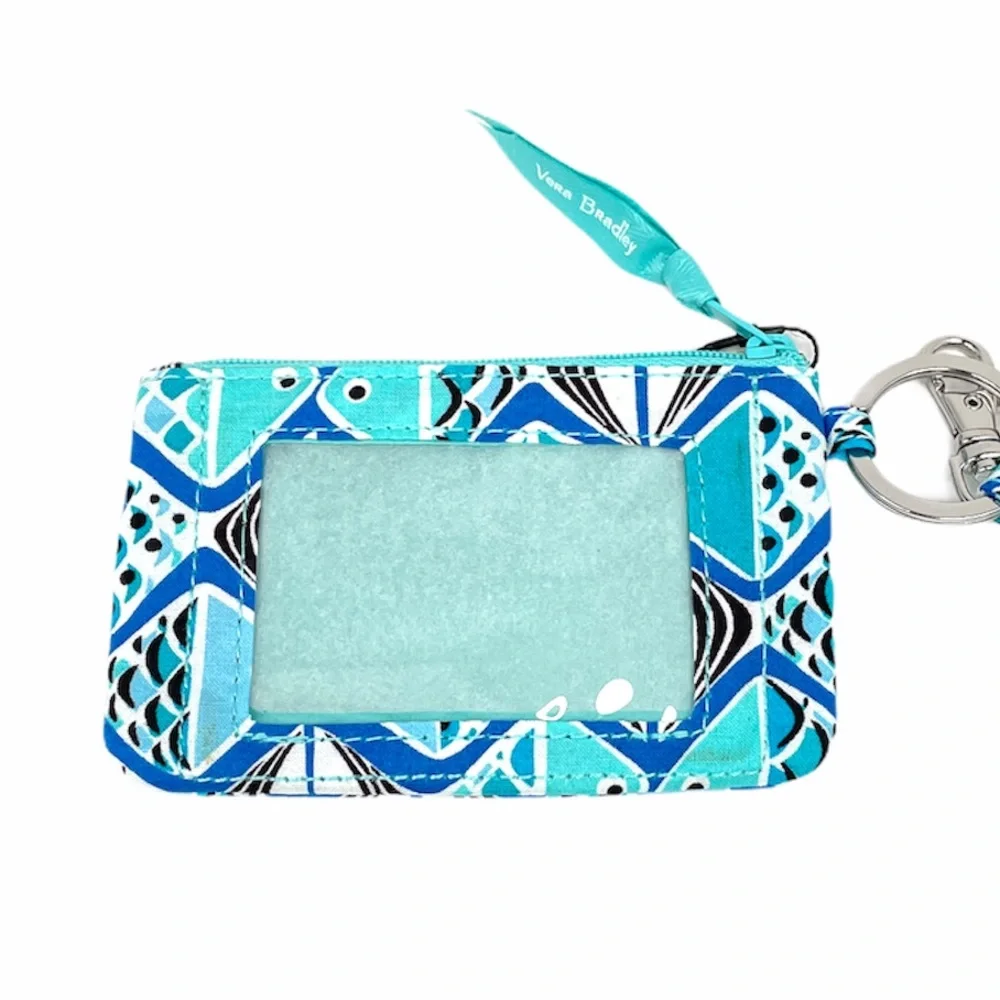 Vera Bradley Zip ID Case & Lanyard Go Fish Blue